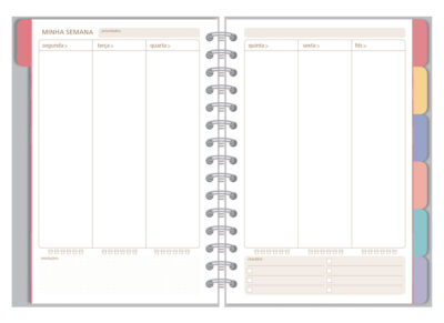 Alternative view of Planner Permanente M Fina Ideia Floral Kraft 13,4x20,5cm 105 folhas capa protetora