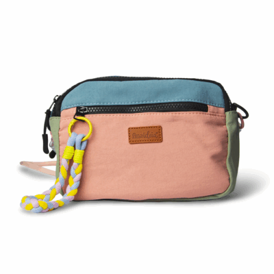 Alternative view of Bolsa Alça de Corda Fina Ideia Rosa, Azul e Verde 21,5x15,5x7cm