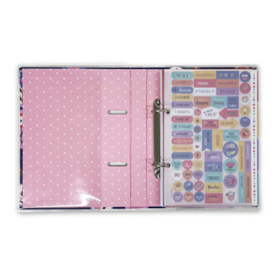 Alternative view of Caderno Argolado P A5 Fina Ideia Selinhos Azul 14,5x20,5cm 80 folhas pautadas capa protetora