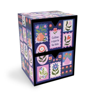 Gaveteiro Fina Ideia Selinhos Azul 19x14x12cm em MDF