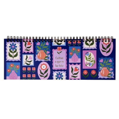 Planner Organizador Semanal Fina Ideia Selinhos Azul 30×10,5cm 52 folhas capa dura