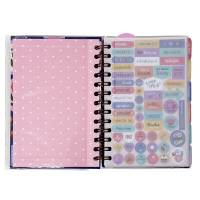 Alternative view of Planner Permanente M Fina Ideia Selinhos Azul 13,4×20,5cm 105 folhas capa protetora
