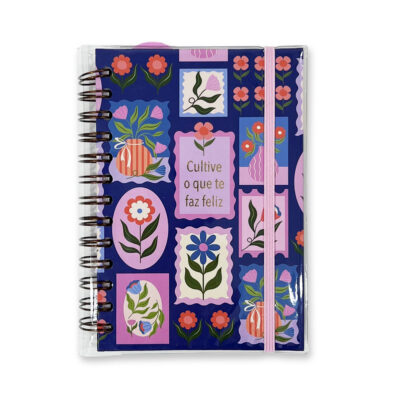 Planner Permanente P Fina Ideia Selinhos Azul11,8×17,5cm 105 folhas capa protetora