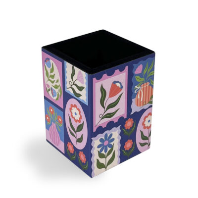 Alternative view of Porta-lápis Fina Ideia Selinhos Azul 7x7x10cm em MDF