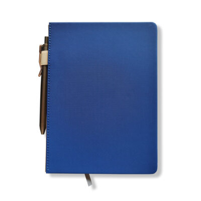 Caderneta A5 Pautada Azul com Caneta Fina Ideia 14,5x21cm 100 folhas 100g/m²