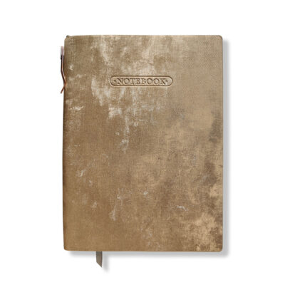 Caderneta A5 Sem Pauta Veludo Dourado Fina Ideia 15,5x21cm 100 folhas 100g/m²