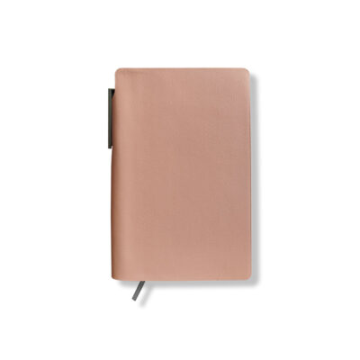 Caderneta A6 Pautada Salmão com Caneta Fina Ideia 9x14,8cm 80 folhas 100g/m²