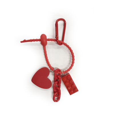 Chaveiro Resinado Coração Vermelho Fina Ideia 12,5x5cm - Enfeite Bolsa e Mochila