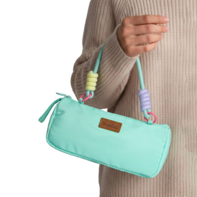 Bolsa Nécessaire Fina Ideia Verde Claro 21,5x10,5x6,5cm