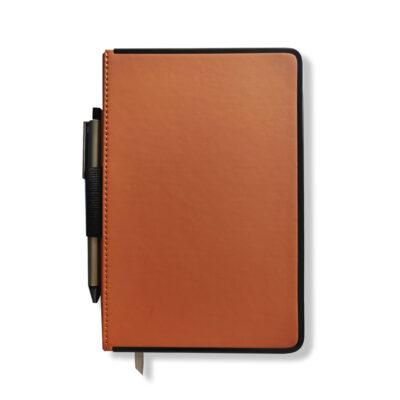 Caderneta A5 Sem Pauta Caramelo com Borda Preta Fina Ideia 13x21cm 100 folhas 100g/m²