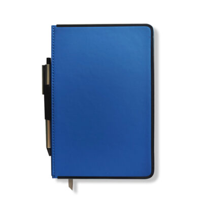 Caderneta A5 Sem Pauta Azul com Borda Preta Fina Ideia 13x21cm 100 folhas 100g/m²