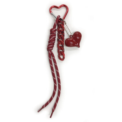 Chaveiro Coração com Cordas Fina Ideia 26,5x4,5cm - Enfeite Bolsa e Mochila